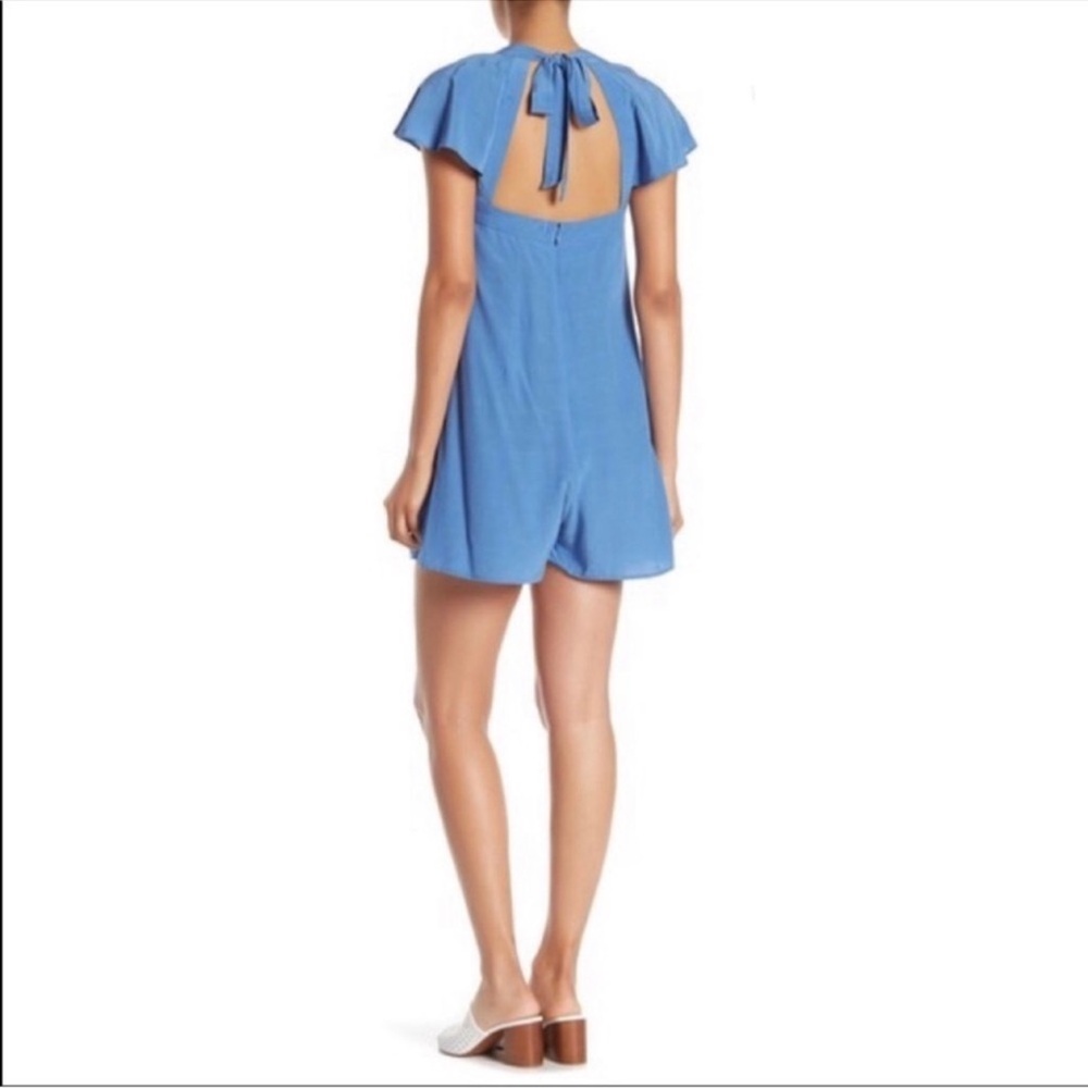 French Connection Kozani Drape Romper 
In vintage blue shade
Size US 6